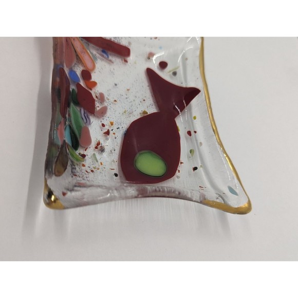 Hand made Fused Art Glass Soap Fish Dish / Sea Water Nautical Motif - Picture 4 of 7